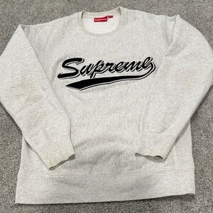 Supreme Light Gray Crewneck Sweater